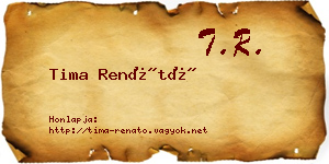Tima Renátó névjegykártya